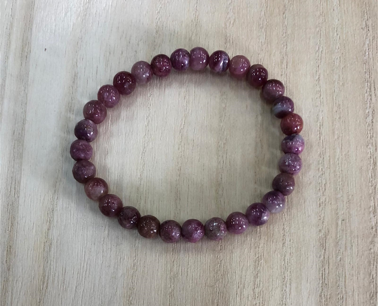 Pulsera Turmalina Rosa bola 6 mm